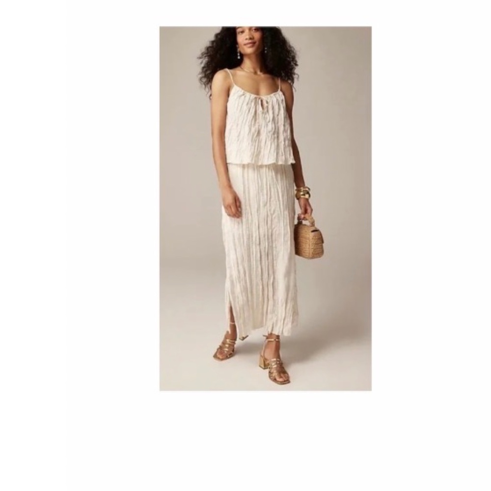 J. Crew Crinkled tank top & Midi skirt set
